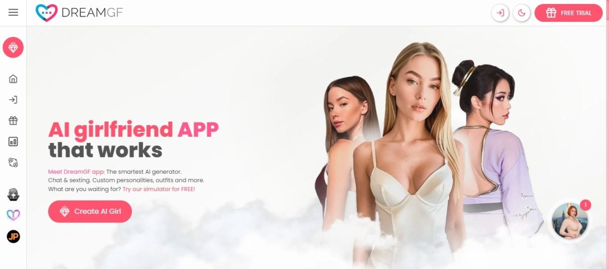 DreamGF.AI, beste AI Girlfriend-Website 