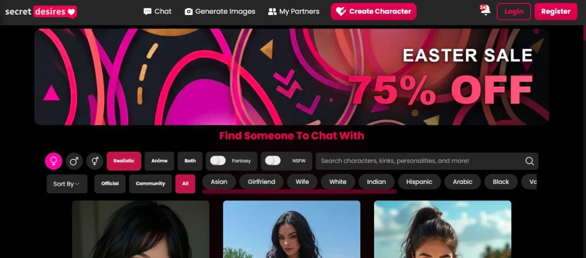 Secretdesires.ai, beste AI Girlfriend-Website