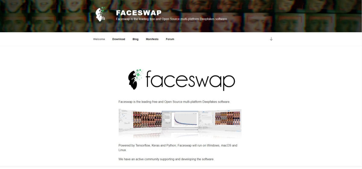 Illustration en image de l'interface de Faceswap