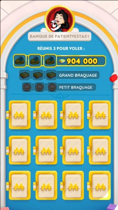 Illustration af de pengeskabe, der skal røves i spillet Monopoly go mini bankrøveri.