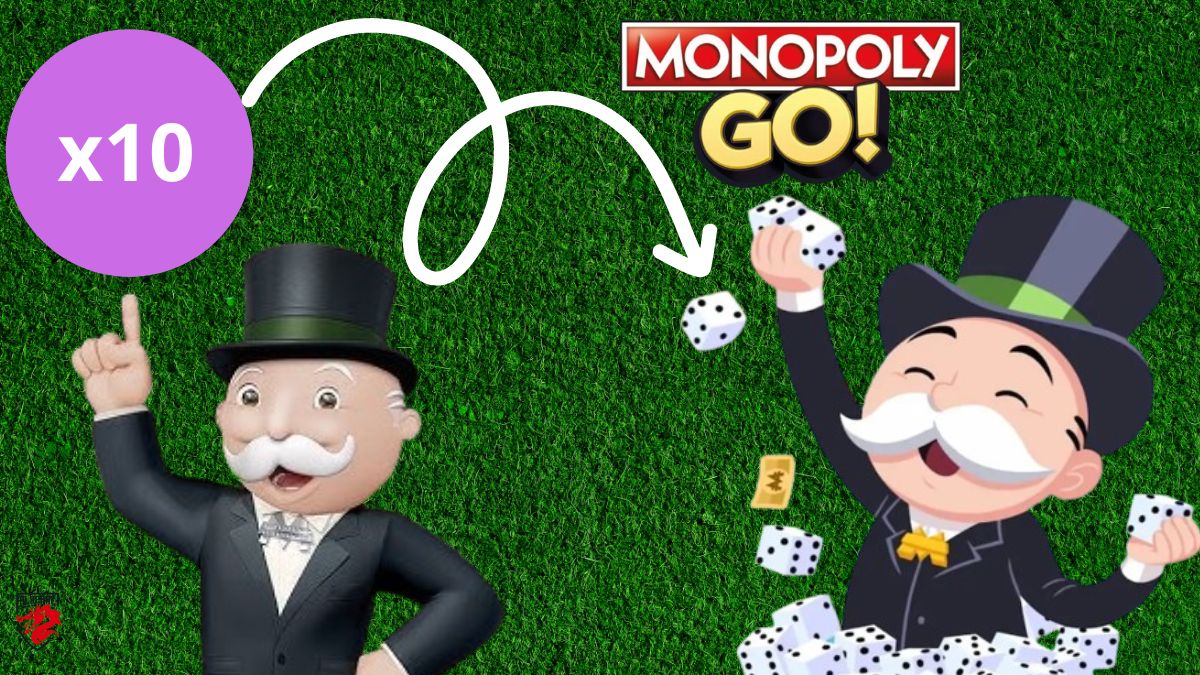 Ilustración para nuestro artículo sobre el Monopoly Go Todo lo que debes saber sobre los multiplicadores de los dados