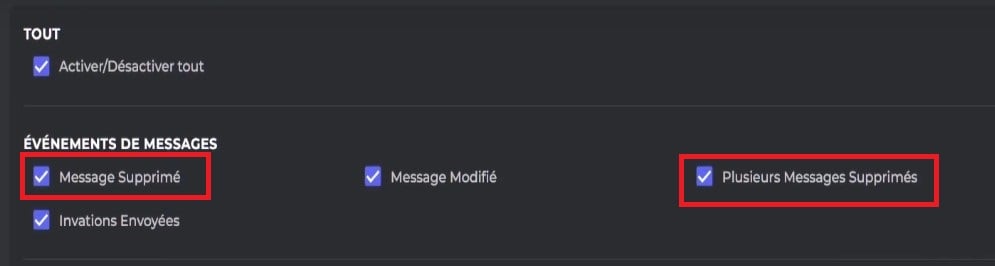 Marca la sección de mensajes borrados en Discord