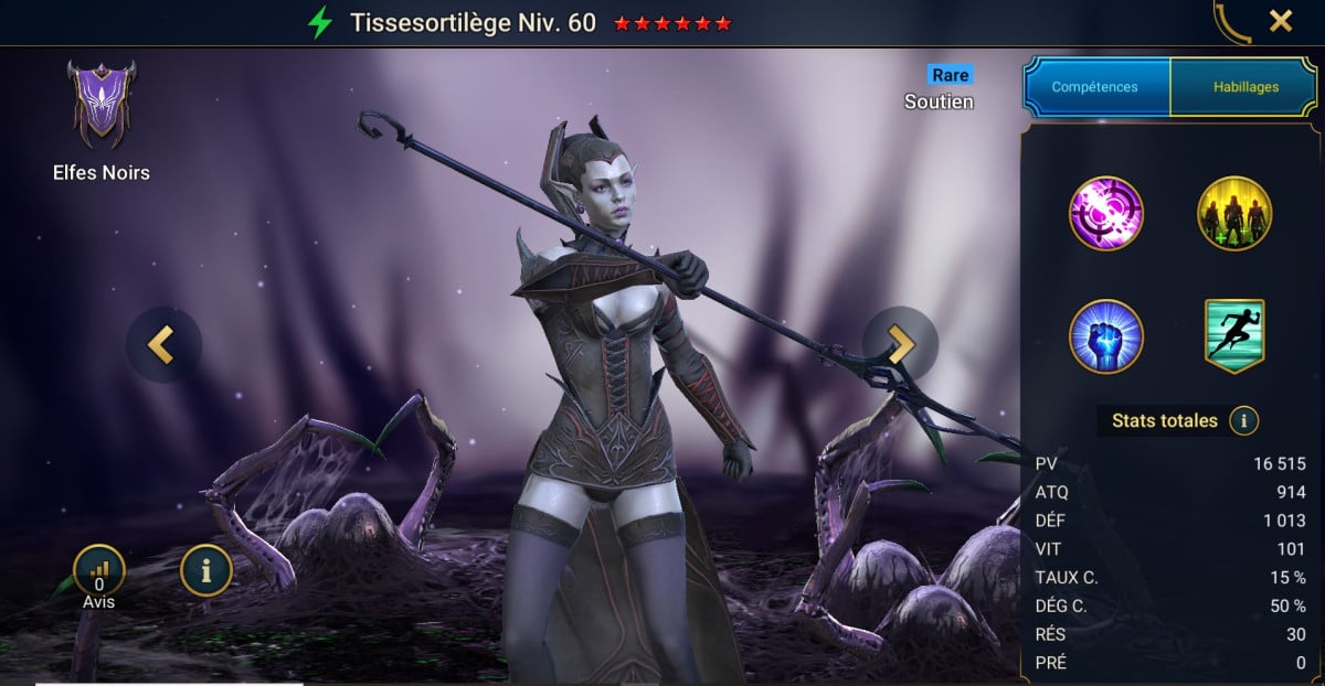 Guide maîtrises, grâce et artefact sur Tissesortilège (Hexweaver) sur RSL 