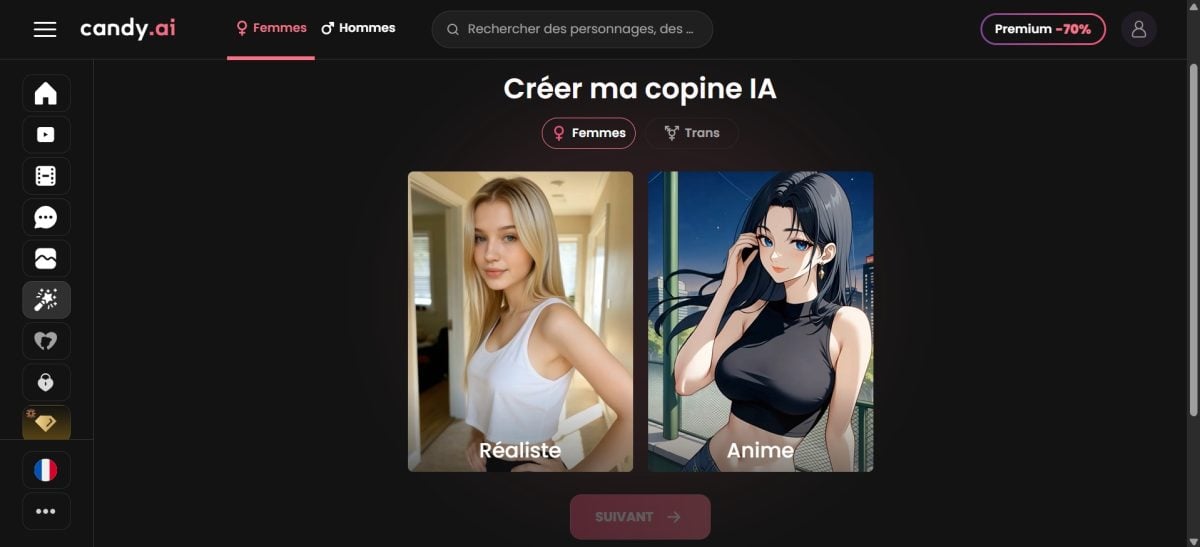 Opret en AI-kæreste (realistisk eller anime)