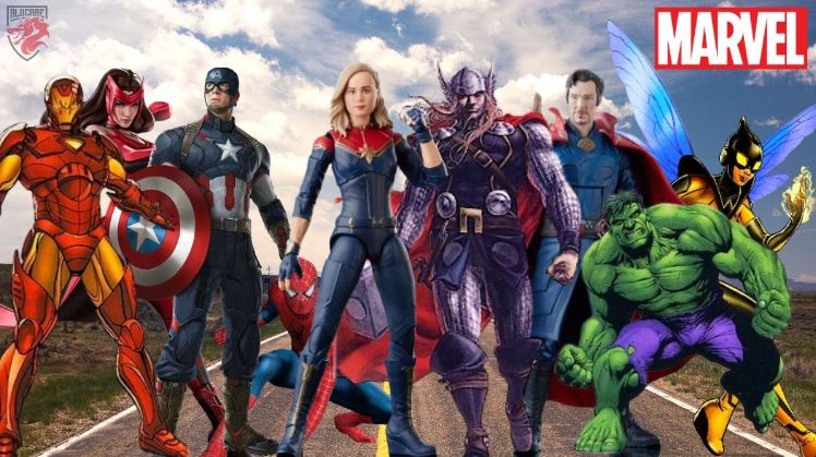 Illustrazione dei principali personaggi Marvel