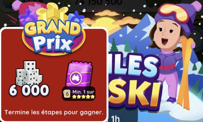 Illustration of the final prize for the Ski Stars event in Monopoly Go