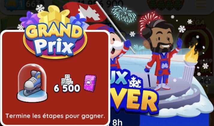 Ilustração do prémio final do evento dos Jogos de inverno