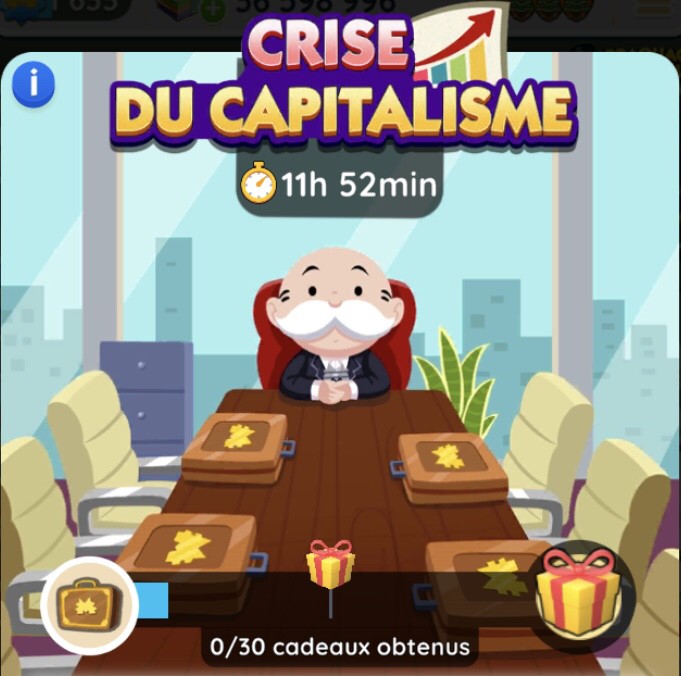 Imagen del torneo Crisis del capitalismo en el Monopoly go
