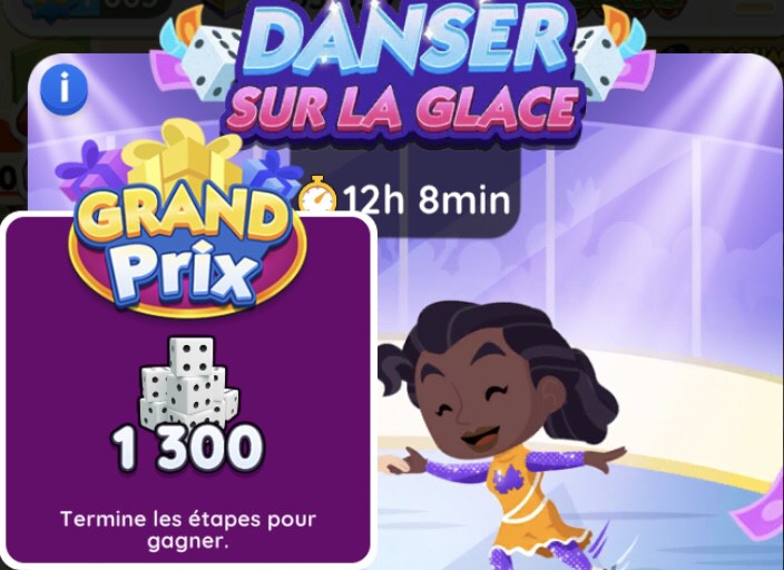 Bildillustration des Endpreises für das Ereignis "Tanzen auf dem Eis" in Monopoly Go