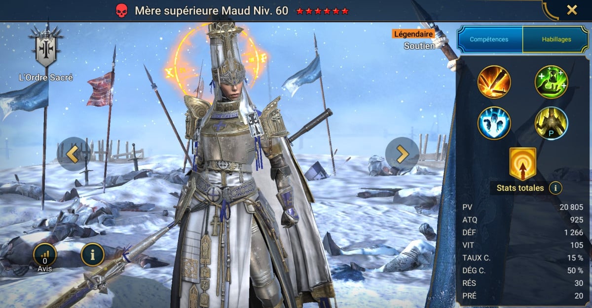 Mastery, grace and artifact guide on Mother Superior Maud (Highmother Maud) on RSL 