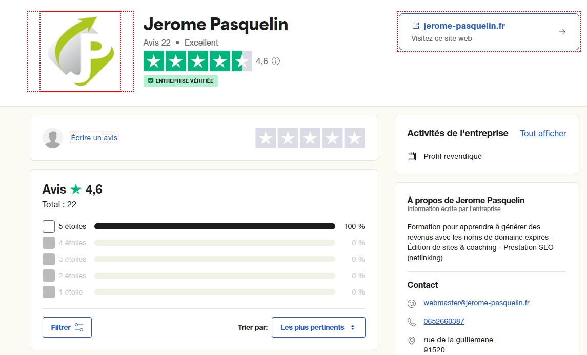 Trustpilot Jérôme Pasquelin