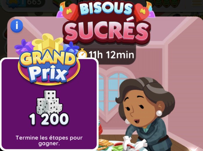 Illustration en Image du prix final tournoi Bisous sucrés dans Monopoly Go