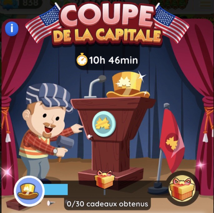 Image du tournoi Coupe de la Capitale dans Monopoly go