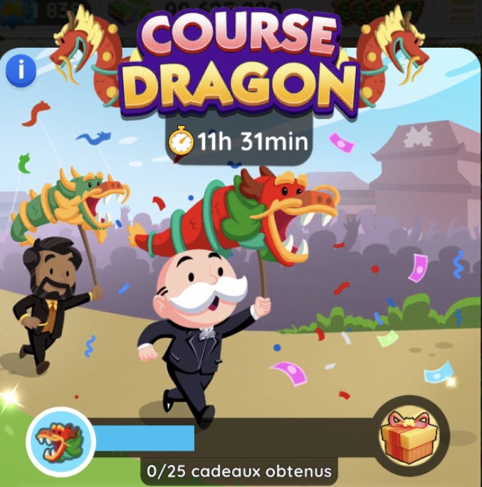 Illustration Dragon race tournament image in Monopoly go