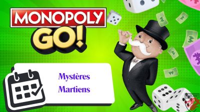 Ilustración del evento Misterios Marcianos en Monopoly Go