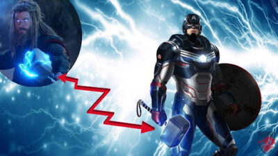 Bild von Captain America mit Thors Hammer