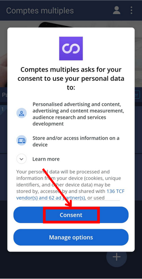 Illustration of step 2.2 to create a second Monopoly GO account