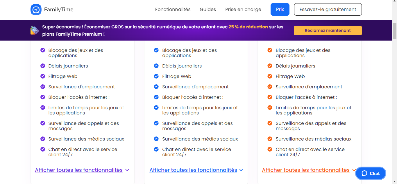 Illustration showing the different functionalities of the FamilyTime subscription.