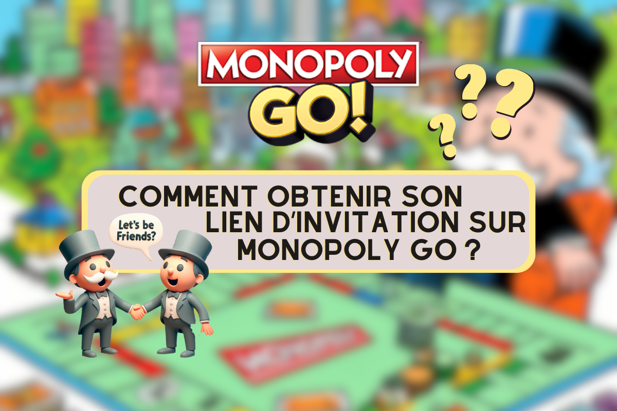 Ilustración de Monopoly GO y enlace a la invitación