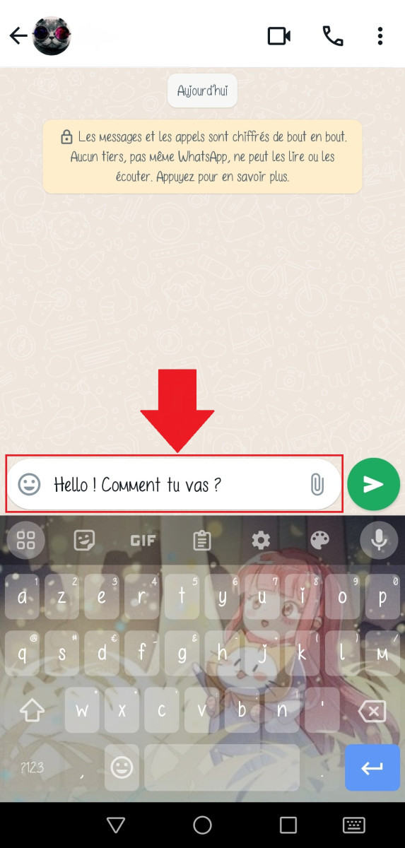 Screenshot showing the start of a new WhatsApp discussion
