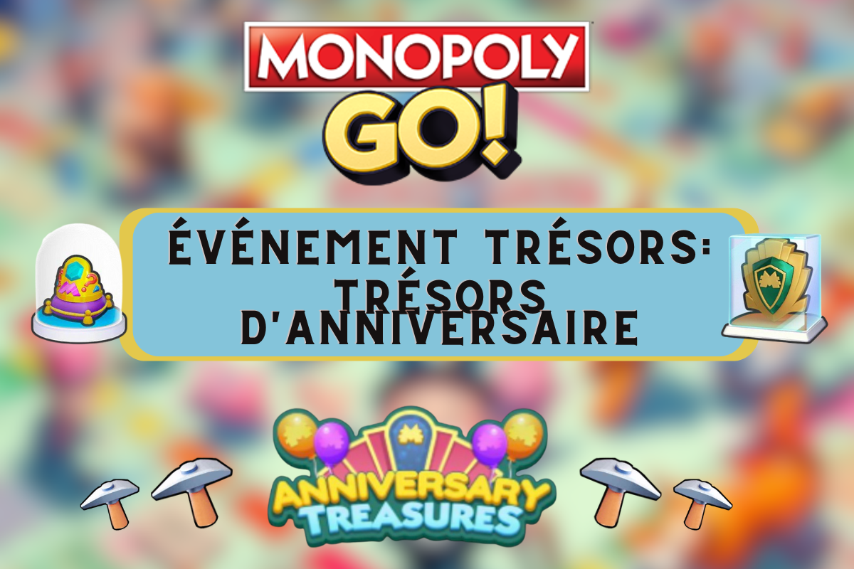 Ilustración para el evento "Tesoros de cumpleaños" de Monopoly GO