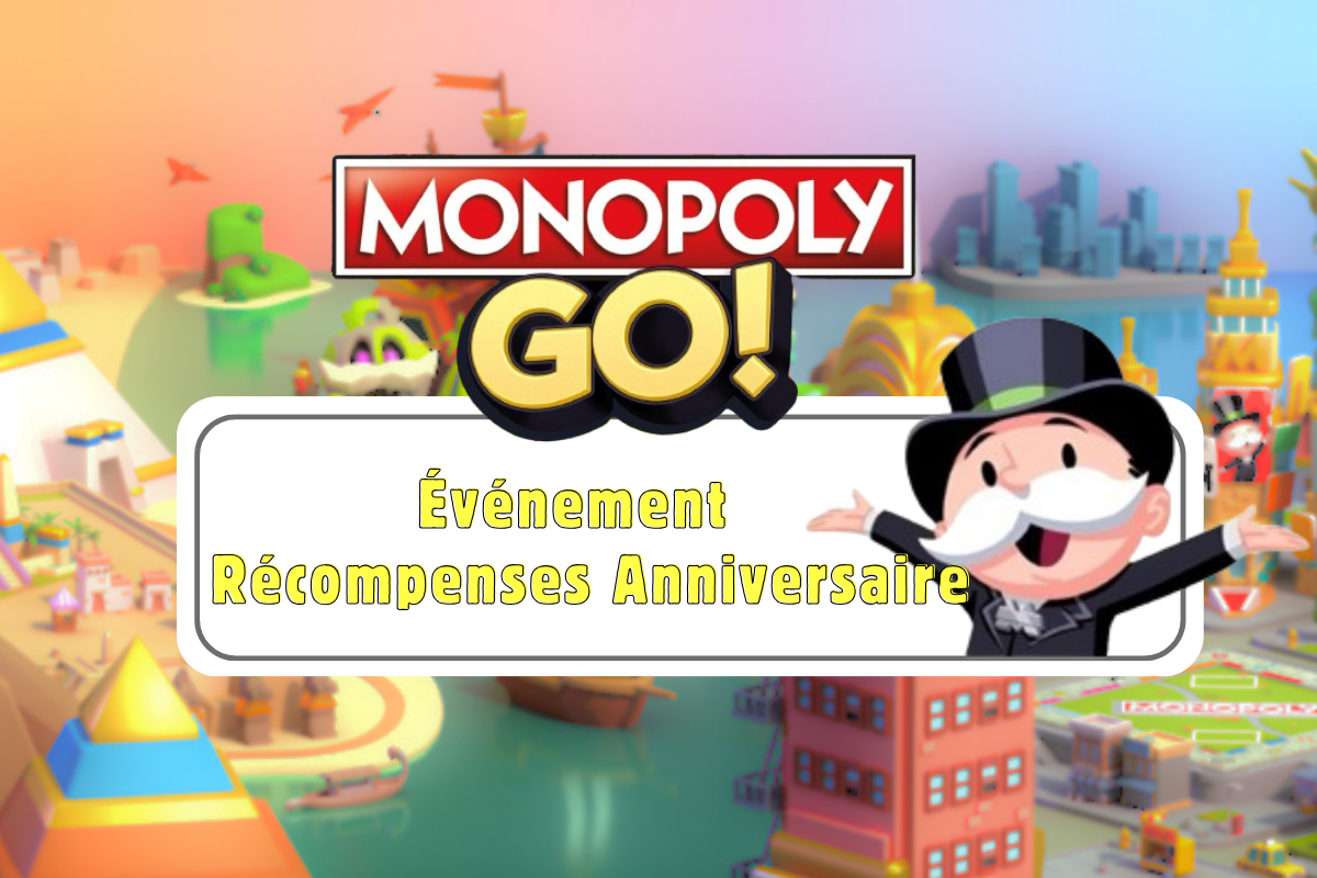 Evento de imagen Recompensas de aniversario en Monopoly Go