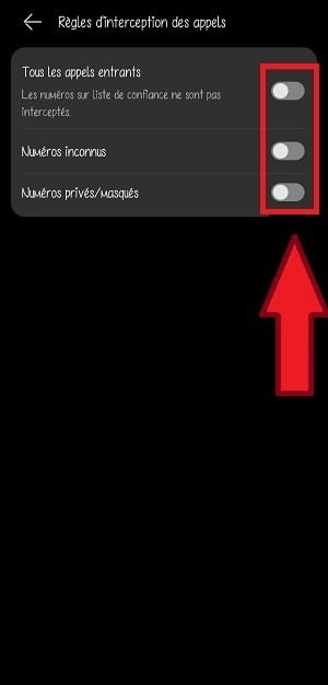 Activer l'interception des appels sur Android