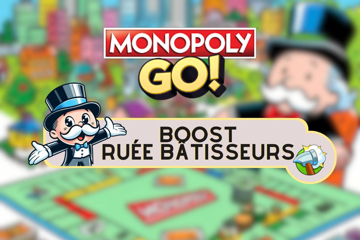 Illustrazione di Monopoly GO per il potenziamento della corsa dei costruttori