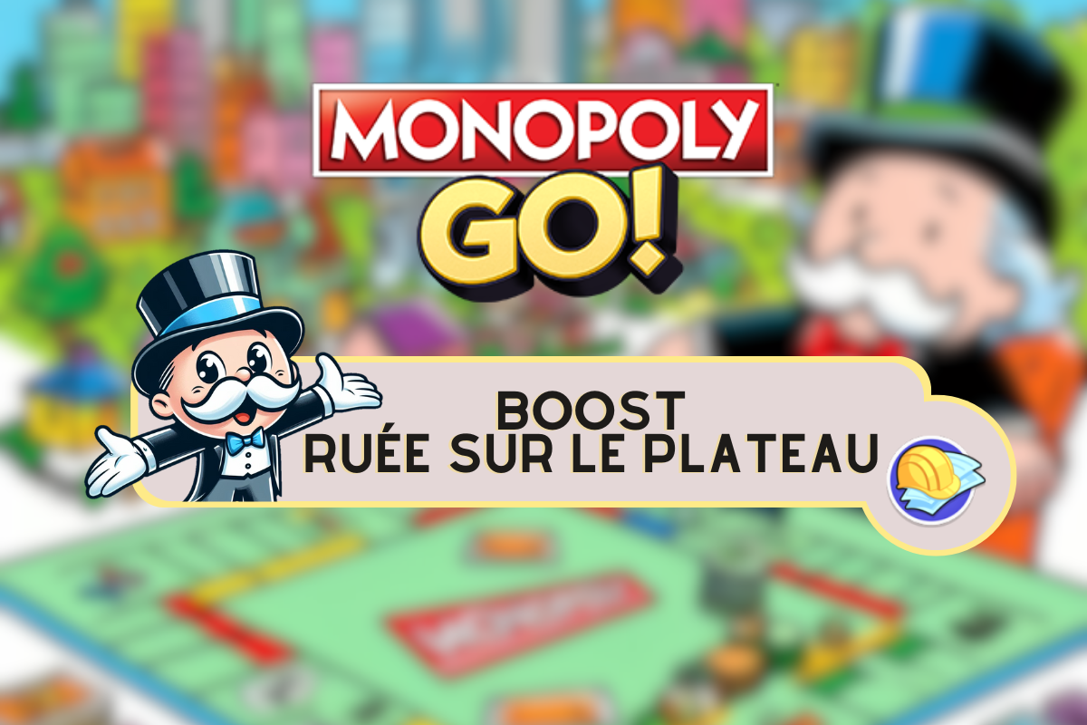 Monopoly GO-Illustration für den Boost Rush auf dem Brett