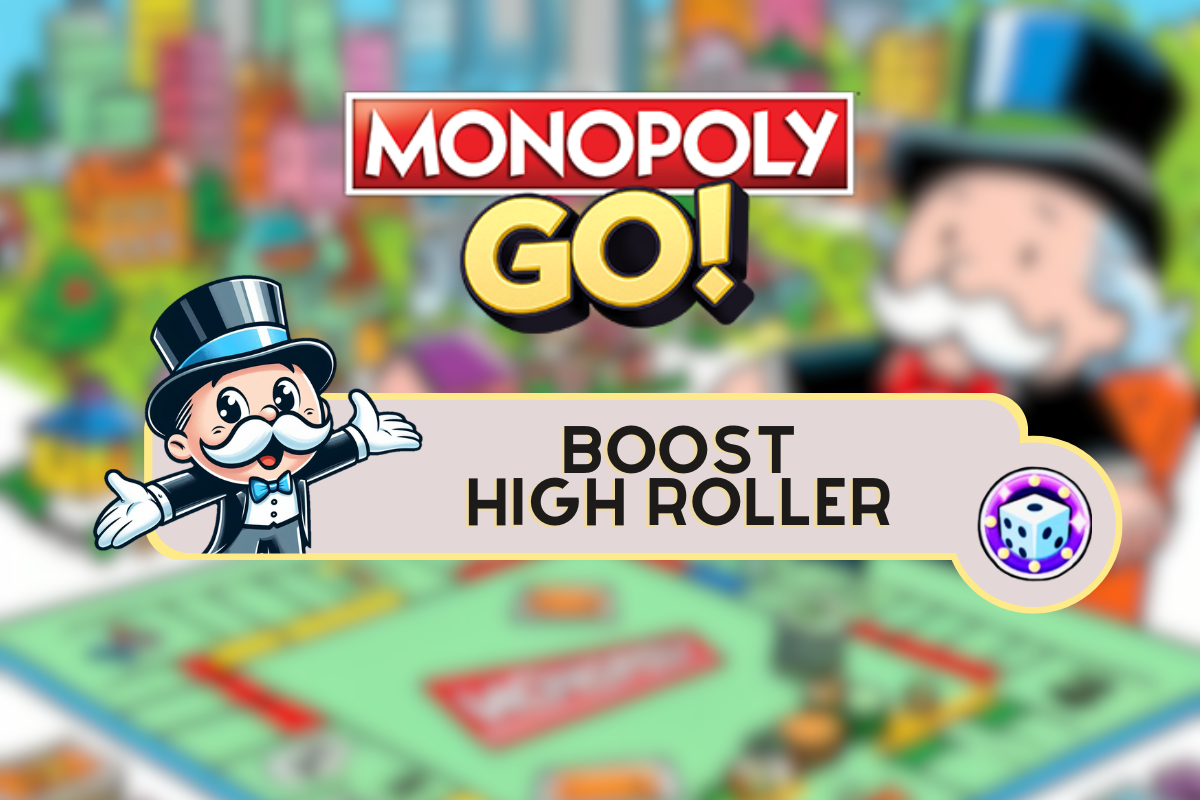 Illustration für den High Roller-Boost, der bei Monopoly GO erhältlich ist
