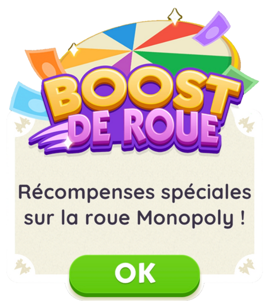 Illustrazione per la presentazione di Monopoly GO Wheel Boost