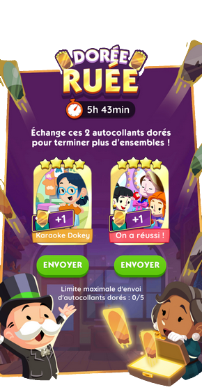 Illustration pour la présentation du boost Golden Blitz Monopoly GO