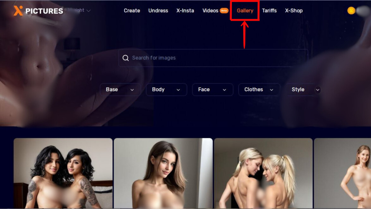 Image illustrating the "Galery" option on X-pictures.