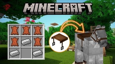 Illustration du crafting d'une selle dans Minecraft