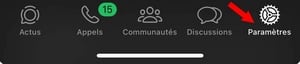 Indstillinger i WhatsApp-appen til at finde sit telefonnummer