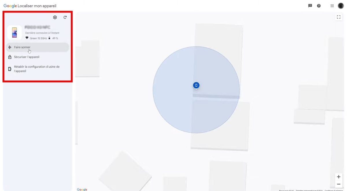 Dispositivo Android encontrado através do Google Localizar o meu dispositivo