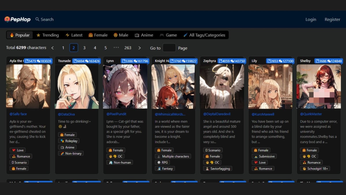 The Pephop user interface.