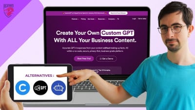 Ilustração em imagem para o nosso artigo "CustomGPT.ai Informações, preços e alternativas"