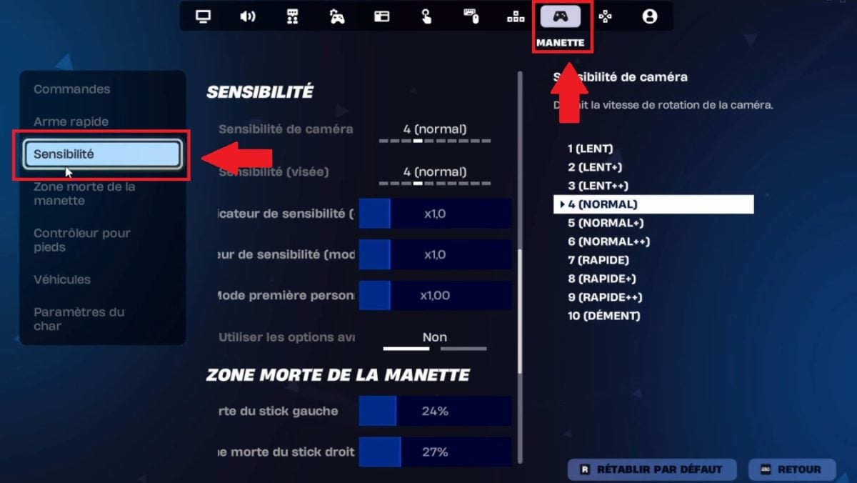 Управление и настройка чувствительности на Fortnite