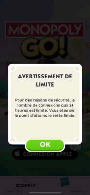monopoly go aviso de límite