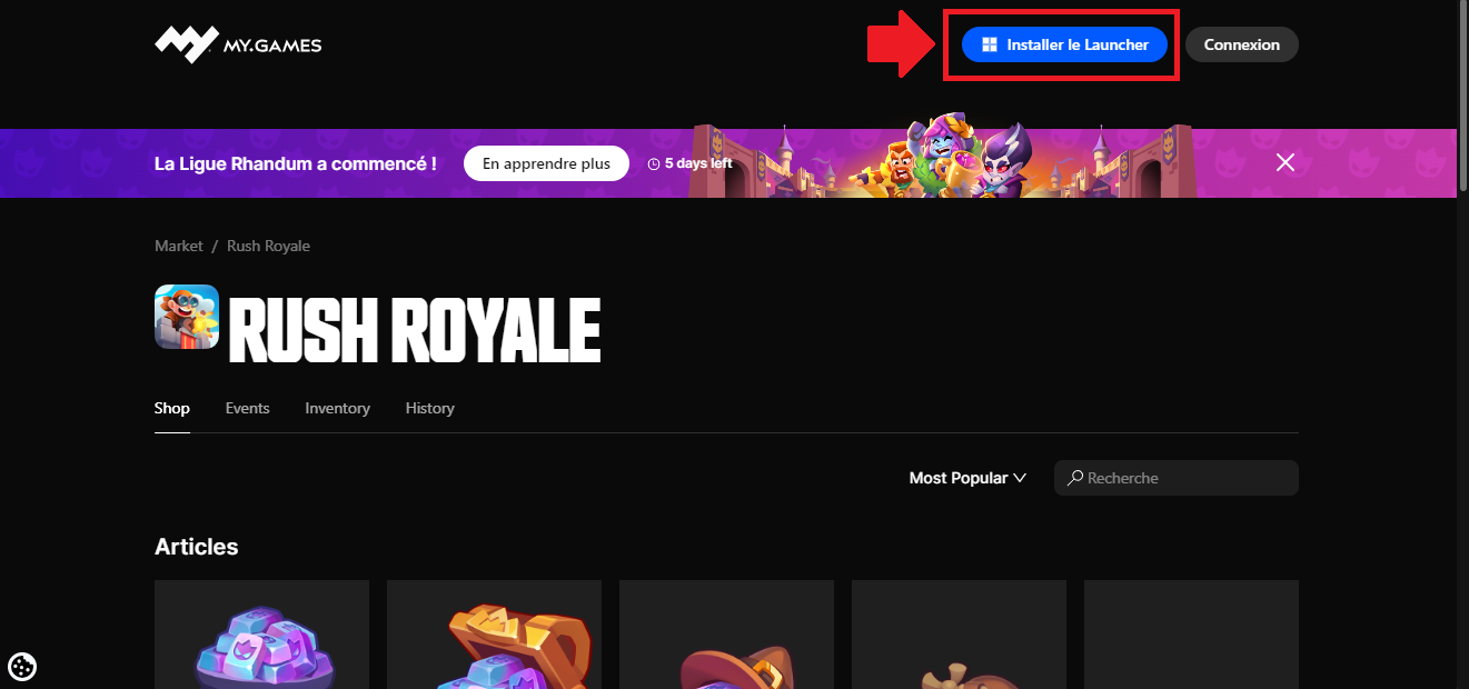 Sitio web oficial de Rush Royale