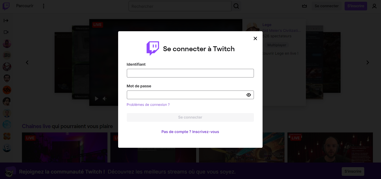 Connettersi a Twitch