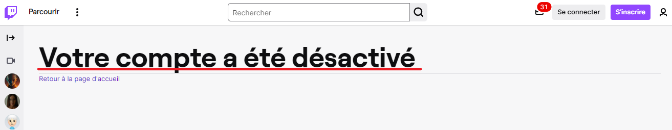 Confirmación de cuenta desactivada en Twitch