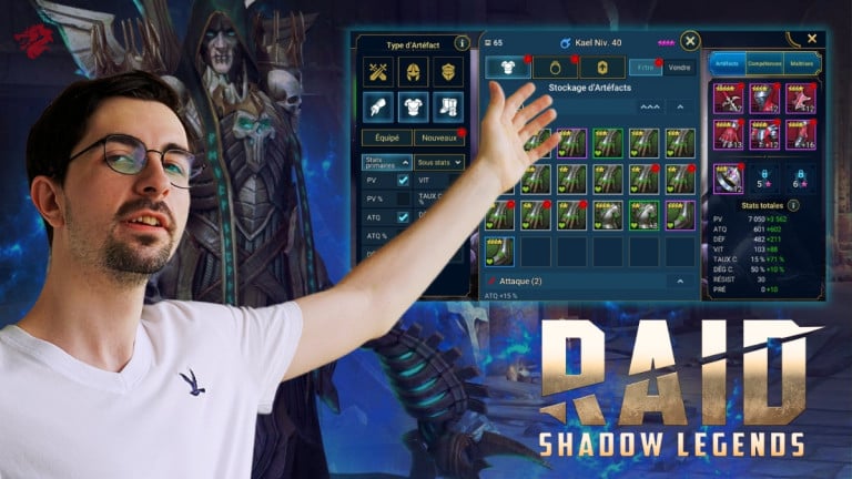 Como ordenar os artefactos no Raid Shadow Legends