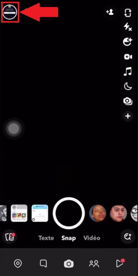 左上のプロフィールアイコンをタップして、オプションを表示します。.