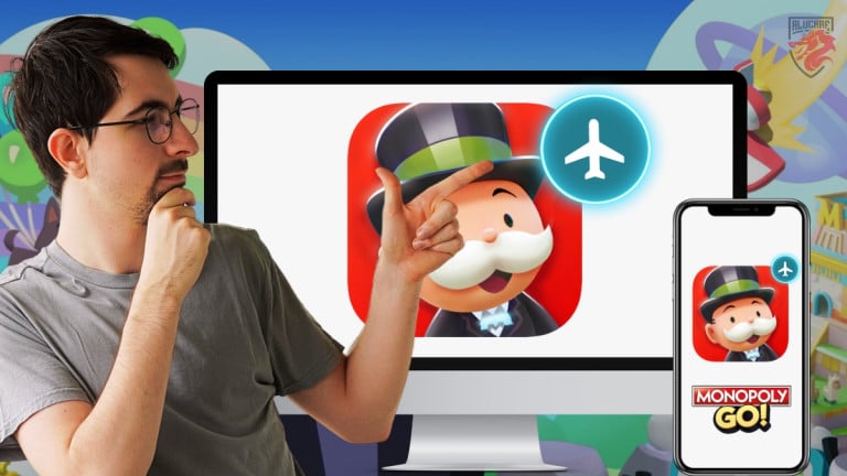 Ilustração do modo avião no Monopólio Go.