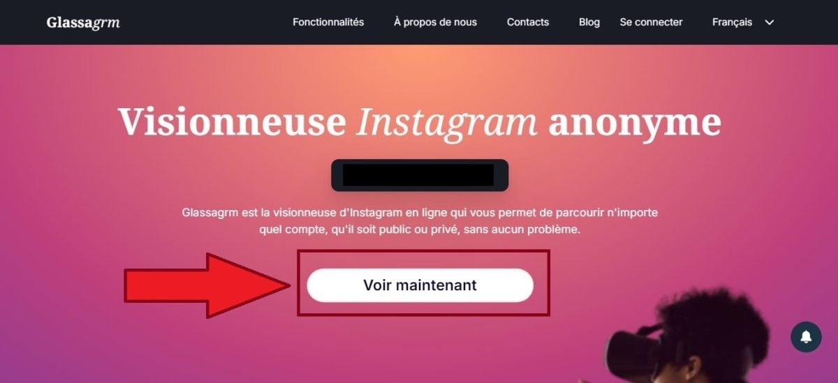 Botão Ver agora no visualizador de histórias do Instagram Glassagram