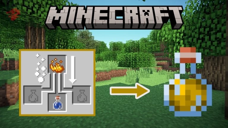Minecraft 中力量药水制作图解。