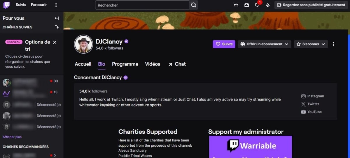 Screenshot of platform CEO Dan Clancy's Twitch channel