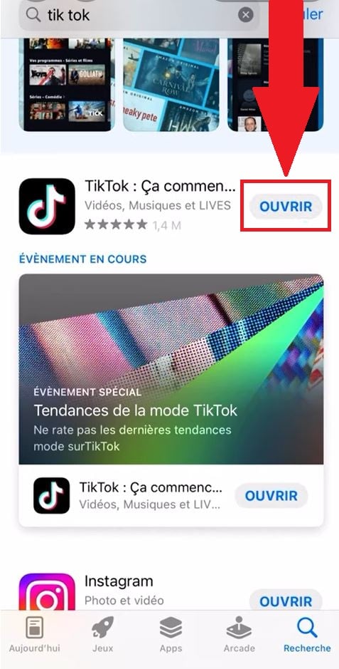 Откройте приложение TikTok в App Store.